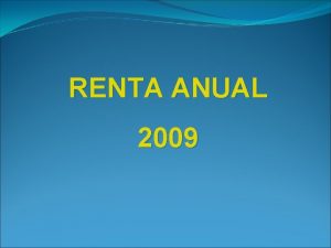 RENTA ANUAL 2009 DECLARACION JURADA ANUAL DE PERSONAS