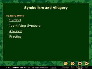 Symbolism and Allegory Feature Menu Symbol Identifying Symbols