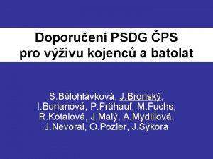 Doporuen PSDG PS pro vivu kojenc a batolat