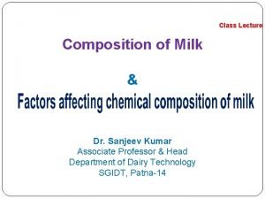 Composition of milk