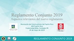 Reglamento conjunto 2019