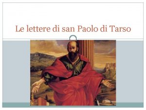 Le lettere di san Paolo di Tarso Lettera