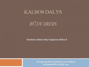 Kalbos dalys