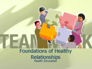 Foundations of Healthy Relationships Health Education Personal Health