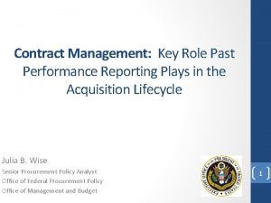 Contract Management Key Role Past Performance Reporting Plays