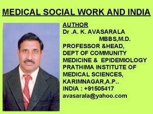 Medical social work in india