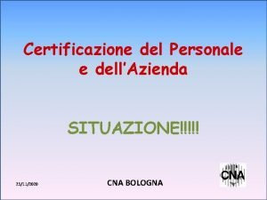 Certificazione del Personale e dellAzienda SITUAZIONE 23112020 CNA