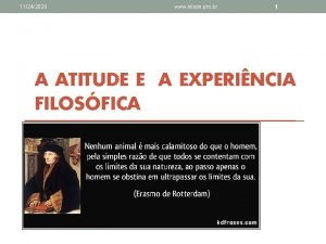 O que é uma atitude filosófica?