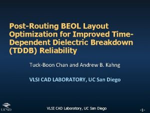 PostRouting BEOL Layout Optimization for Improved Time Dependent