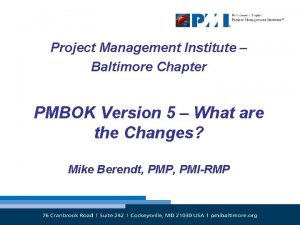 Pmbok version 5