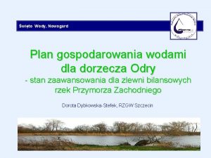 wito Wody Nowogard Plan gospodarowania wodami dla dorzecza