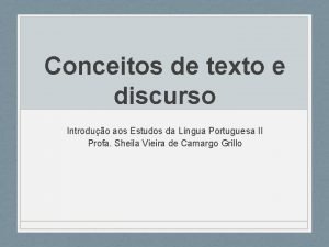 Conceitos de texto e discurso Introduo aos Estudos