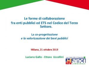 Le forme di collaborazione fra enti pubblici ed