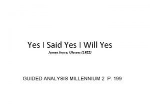 Yes i said yes i will yes analisi