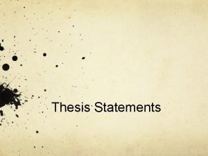Thesis statment