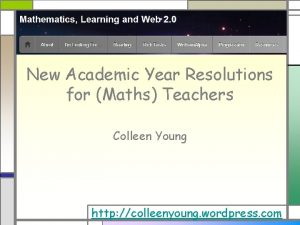 New Academic Year Resolutions for Maths Teachers Colleen