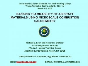 International Aircraft Materials Fire Test Working Group Trump