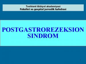 Toshkent tibbiyot akademiyasi Fakultet va gospital jarroxlik kafedrasi