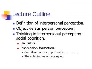 Lecture outline meaning