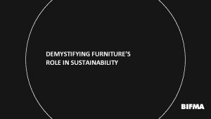 DEMYSTIFYING FURNITURES ROLE IN SUSTAINABILITY Introduction LEVEL by