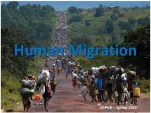 Human Migration APHG Spring 2013 Migration A type