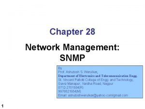 Chapter 28 Network Management SNMP By Prof Ashutosh