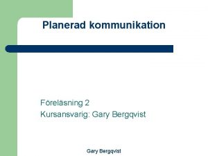 Planerad kommunikation