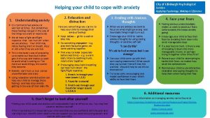 City of Edinburgh Psychological Service Helping your child