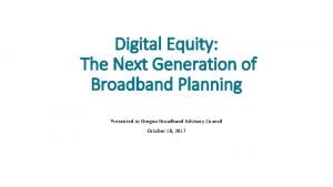 Oregon broadband advisory council