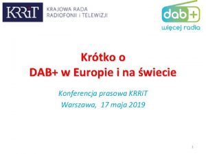 Krtko o DAB w Europie i na wiecie