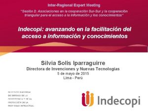 InterRegional Expert Meeting Sesin 2 Asociaciones en la