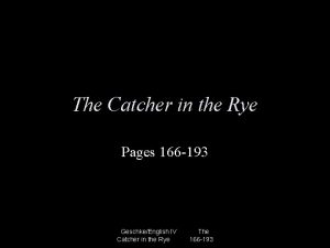 The catcher in the rye poem