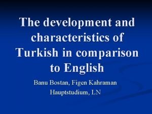 Turkish characteristics