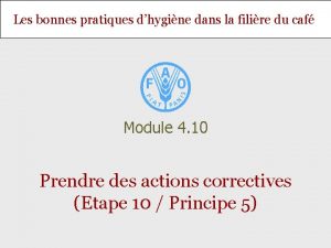 Les bonnes pratiques dhygine dans la filire du