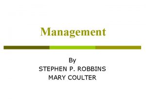 Management stephen p robbins