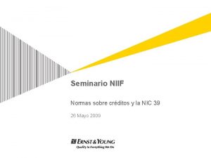 Seminario NIIF Normas sobre crditos y la NIC