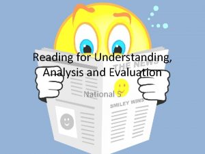 Reading for Understanding Analysis and Evaluation National 5