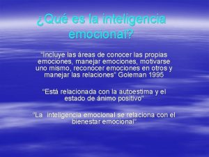 Qu es la inteligencia emocional Incluye las reas