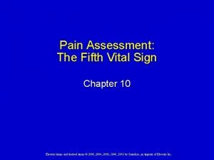 Pain as the fifth vital sign