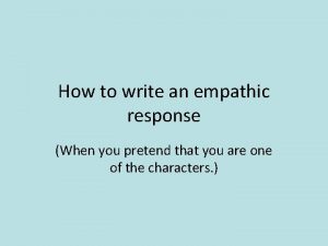 Empathic response