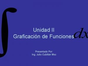 Unidad II Graficacin de Funciones Presentado Por Ing