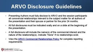 Arvo poster guidelines