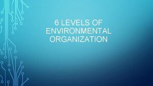 6 levels of organization in ecology