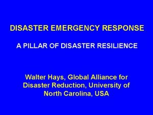 Four pillars of disaster management Four pillars of disaster management