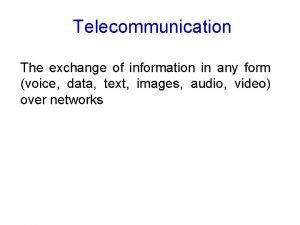 Types of telecommunication networks