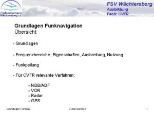 Cvfr ausbildung