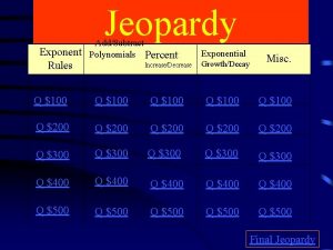 Percent jeopardy