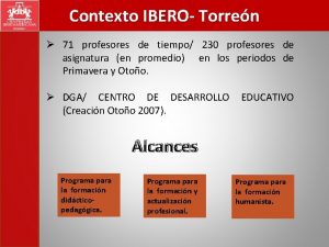 Contexto IBERO Torren 71 profesores de tiempo 230