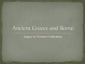 Rome and the roots of western civilization