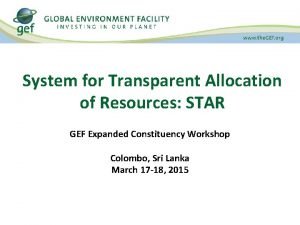 Gef star allocation